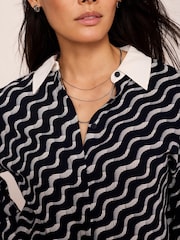 Mint Velvet Blue Abstract Print Shirt - Image 5 of 7