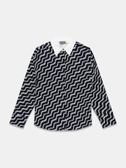 Mint Velvet Blue Abstract Print Shirt - Image 6 of 7