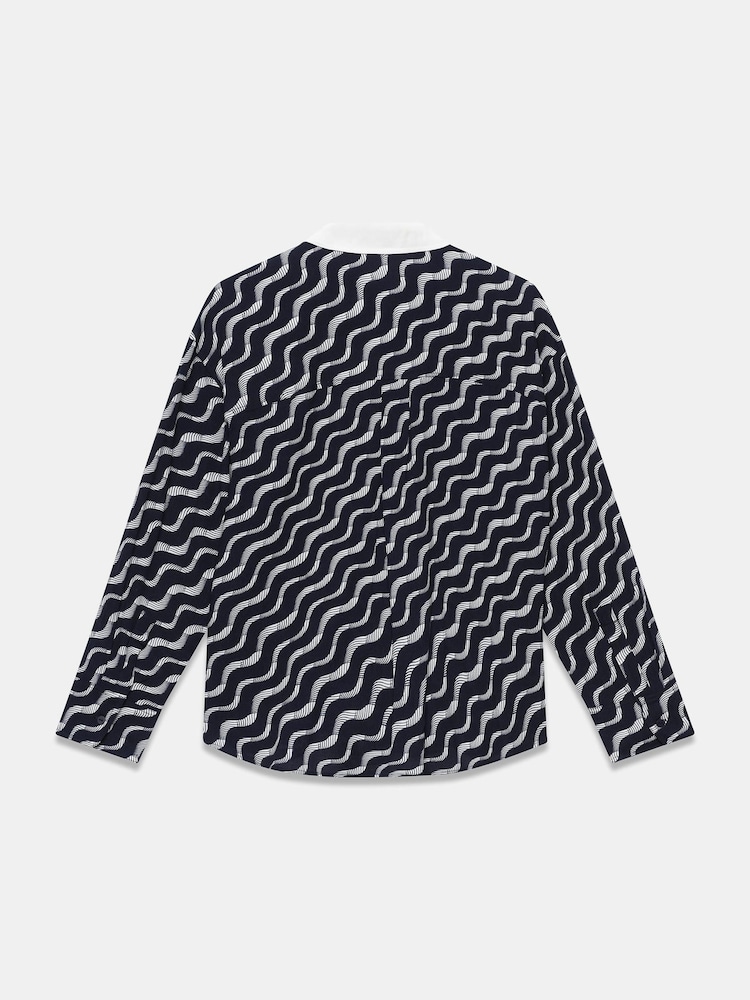 Mint Velvet Blue Abstract Print Shirt - Image 7 of 7 Mint Velvet Blue Abstract Print Shirt - Image 7 of 7
