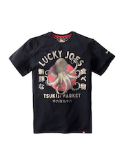 Joe Browns Black Lucky Joes Octopus T-Shirt - Image 5 of 5