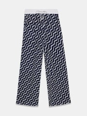 Mint Velvet Blue Abstract Print Wide Trousers - Image 6 of 7