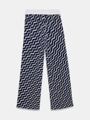 Mint Velvet Blue Abstract Print Wide Trousers - Image 7 of 7