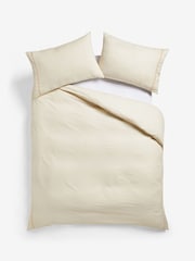 Natural Floral Border 100% Cotton Duvet Cover Set - Image 5 of 5