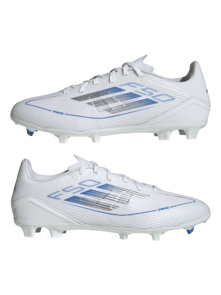 adidas White F50 League Fg/MG Football Boots - Image 4 of 9