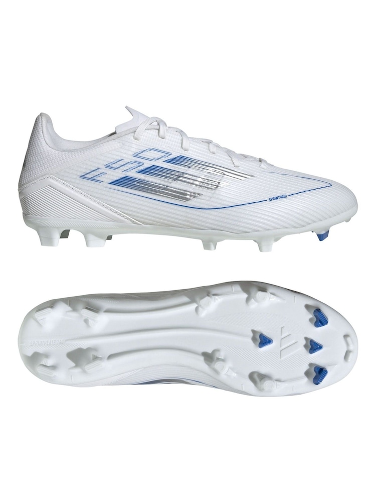 adidas White F50 League Fg/MG Football Boots - Image 5 of 9