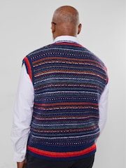 Joe Browns Blue Fabulous Fairisle Knitted Waistcoat - Image 4 of 8