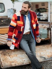 Joe Browns Orange Perfect Patchwork Cardigan - Image 6 of 8