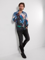 Joe Browns Blue Lavish Landscape Print Shirt - Image 2 of 5