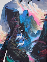 Joe Browns Blue Lavish Landscape Print Shirt - Image 4 of 5