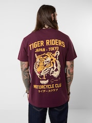 Joe Browns Purple Tiger Riders Back Print T-Shirt - Image 3 of 5