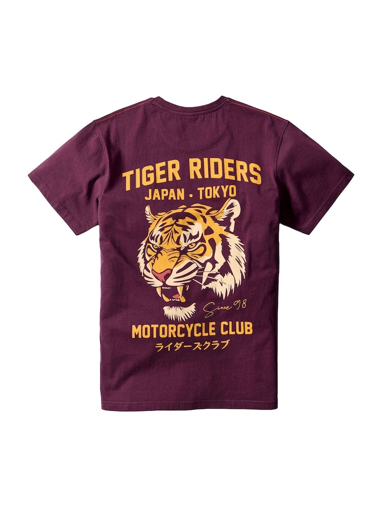Joe Browns Purple Tiger Riders Back Print T-Shirt - Image 5 of 5 Joe Browns Purple Tiger Riders Back Print T-Shirt - Image 5 of 5