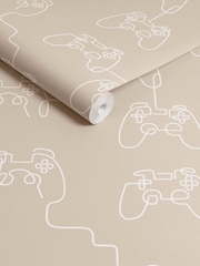 Cream Gamer Doodle 10M Wallpaper - Image 3 of 4