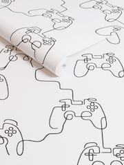 Black Gamer Doodle 10M Wallpaper - Image 3 of 4