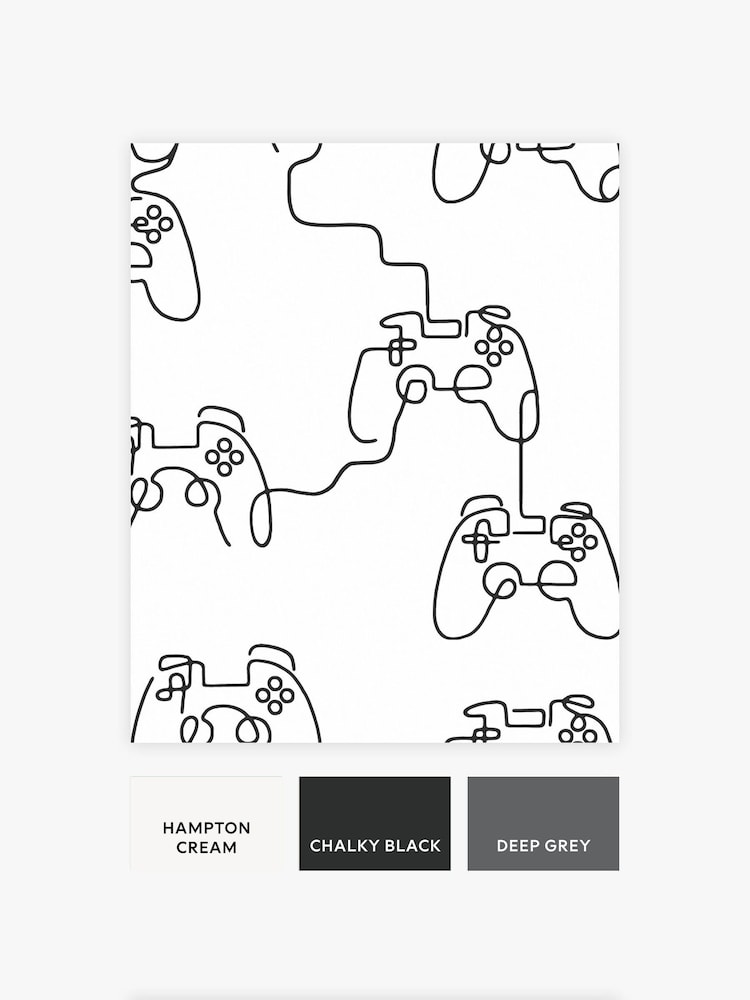 Black Gamer Doodle 10M Wallpaper - Image 4 of 4