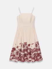 Mint Velvet Red Palm Print Midi Dress - Image 7 of 8