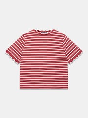 Mint Velvet Baumwoll-T-Shirt mit gestreiftem Muschelsaum - Bild 6 von 7