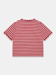 Mint Velvet Baumwoll-T-Shirt mit gestreiftem Muschelsaum - Bild 7 von 7