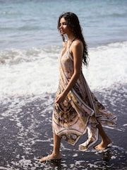 Mint Velvet Green Floral Print Scarf Detail Maxi Dress - Image 5 of 8