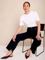 Mint Velvet Blue Wide Crop Jeans - Image 2 of 7