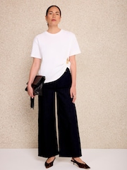 Mint Velvet Blue Wide Crop Jeans - Image 3 of 7