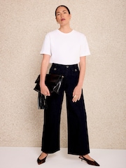 Mint Velvet Blue Wide Crop Jeans - Image 5 of 7