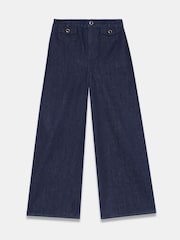 Mint Velvet Blue Wide Crop Jeans - Image 6 of 7