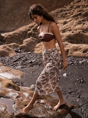 Mint Velvet Geo Print Wrap Sarong Skirt - Imagen 1 de 7