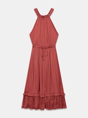 Mint Velvet Brown Satin Halter Maxi Dress - Image 6 of 7
