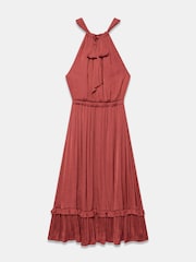 Mint Velvet Brown Satin Halter Maxi Dress - Image 7 of 7