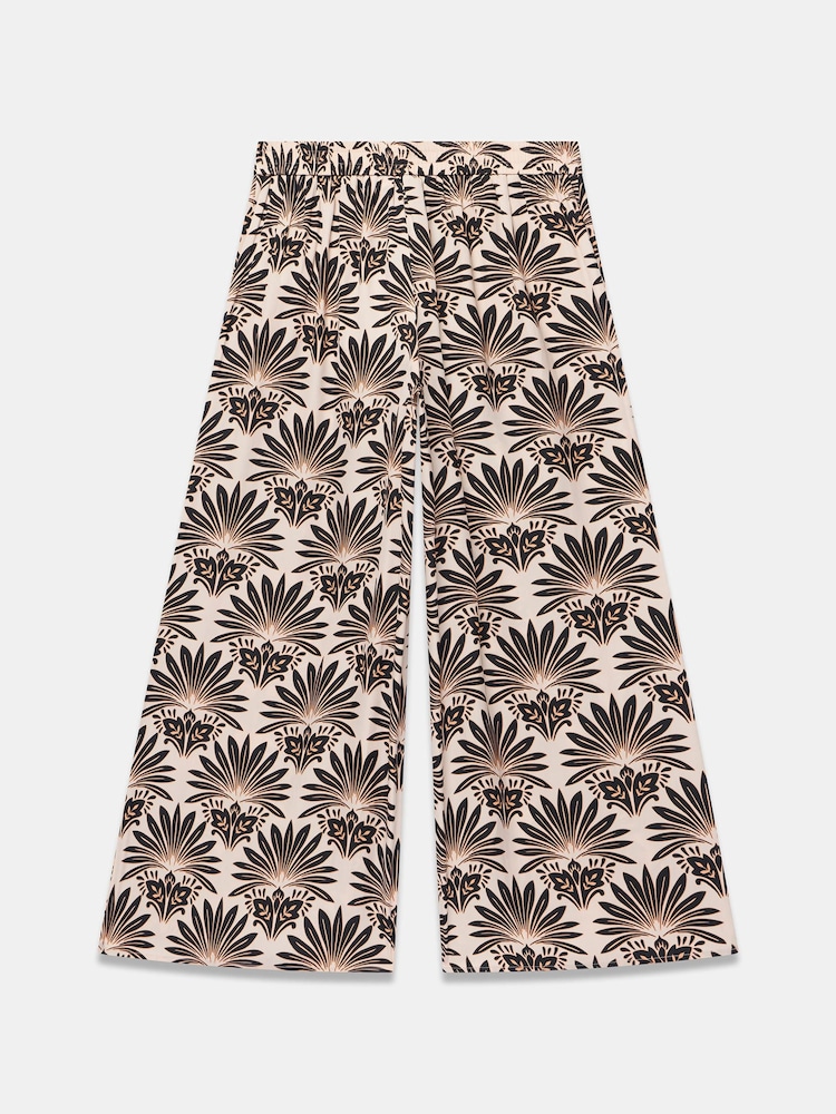 Mint Velvet Black Satin Geo Print Wide Leg Trousers - Image 7 of 7