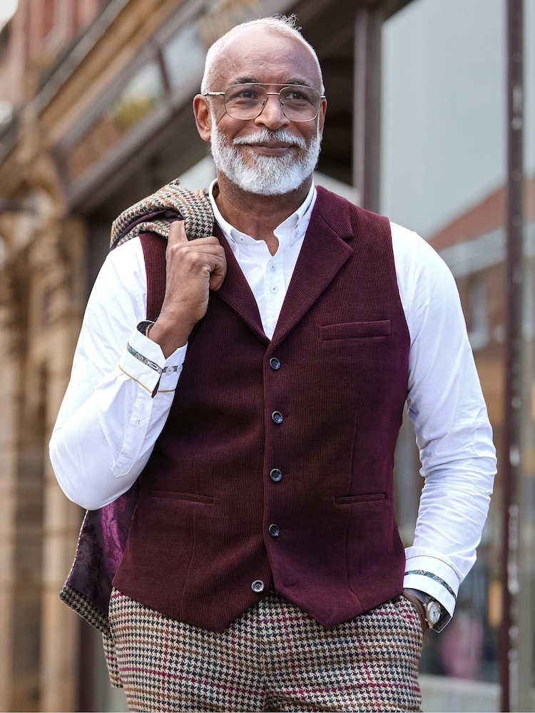 Joe Browns Purple Opulent Cord Waistcoat - Image 1 of 9 Joe Browns Purple Opulent Cord Waistcoat - Image 1 of 9