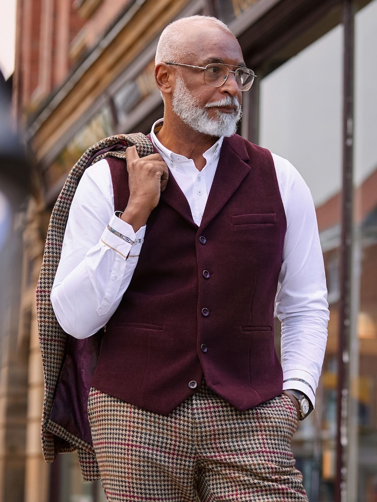 Joe Browns Purple Opulent Cord Waistcoat - Image 2 of 9 Joe Browns Purple Opulent Cord Waistcoat - Image 2 of 9