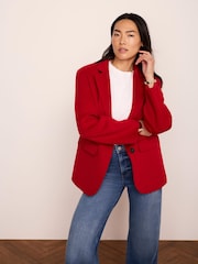 Mint Velvet Red Single Breasted Hand Finished Blazer - Image 2 of 8