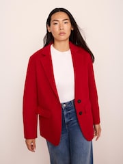 Mint Velvet Red Single Breasted Hand Finished Blazer - Image 4 of 8