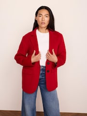 Mint Velvet Red Single Breasted Hand Finished Blazer - Image 6 of 8
