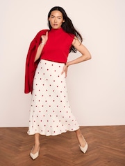 Mint Velvet Red Satin Maxi Slip Skirt - Image 2 of 7