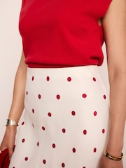 Mint Velvet Red Satin Maxi Slip Skirt - Image 5 of 7