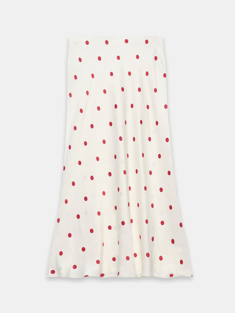 Mint Velvet Red Satin Maxi Slip Skirt - Image 7 of 7