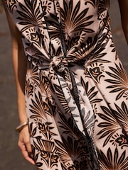 Mint Velvet Black Floral Print Midi Dress - Image 4 of 7