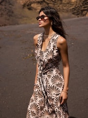 Mint Velvet Black Floral Print Midi Dress - Image 5 of 7