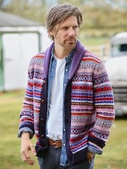 Joe Browns Purple Fairisle Shawl Cardigan - Image 1 of 8