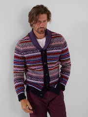 Joe Browns Purple Fairisle Shawl Cardigan - Image 2 of 8