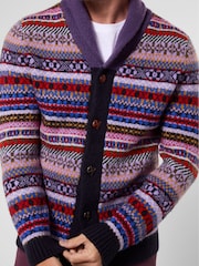 Joe Browns Purple Fairisle Shawl Cardigan - Image 3 of 8