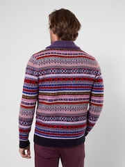 Joe Browns Purple Fairisle Shawl Cardigan - Image 4 of 8