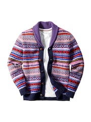 Joe Browns Purple Fairisle Shawl Cardigan - Image 7 of 8