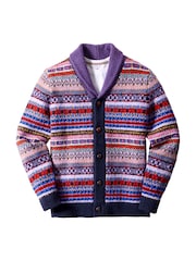 Joe Browns Purple Fairisle Shawl Cardigan - Image 8 of 8