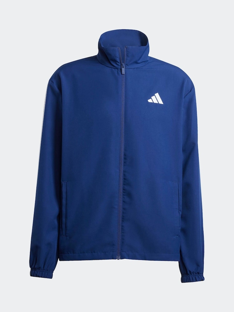 adidas Blue Sportswear Basic 3-Stripes Woven Tracksuit - Image 6 of 7