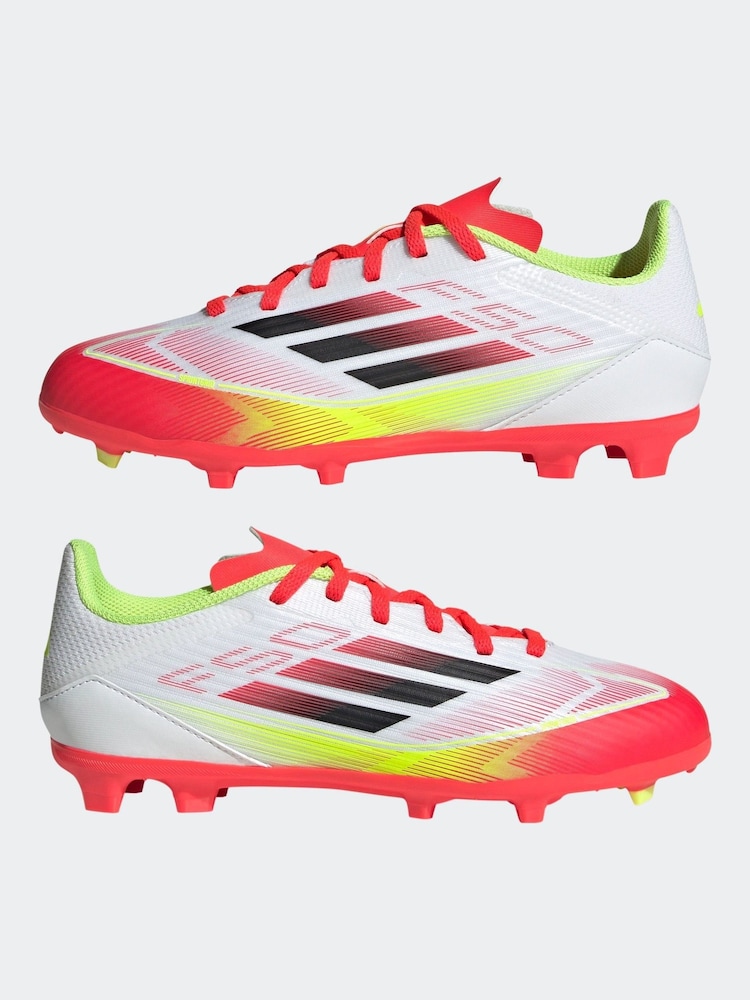 adidas White F50 League Fg/MG Football Boots - Image 5 of 10