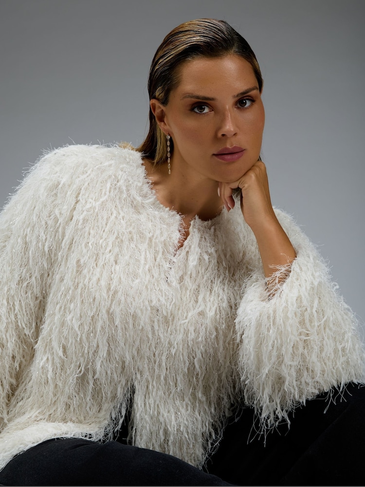 Live Unlimited Fringe Jacket with Metallised Fibre - صورة 2 من 5 Live Unlimited Fringe Jacket with Metallised Fibre - صورة 2 من 5