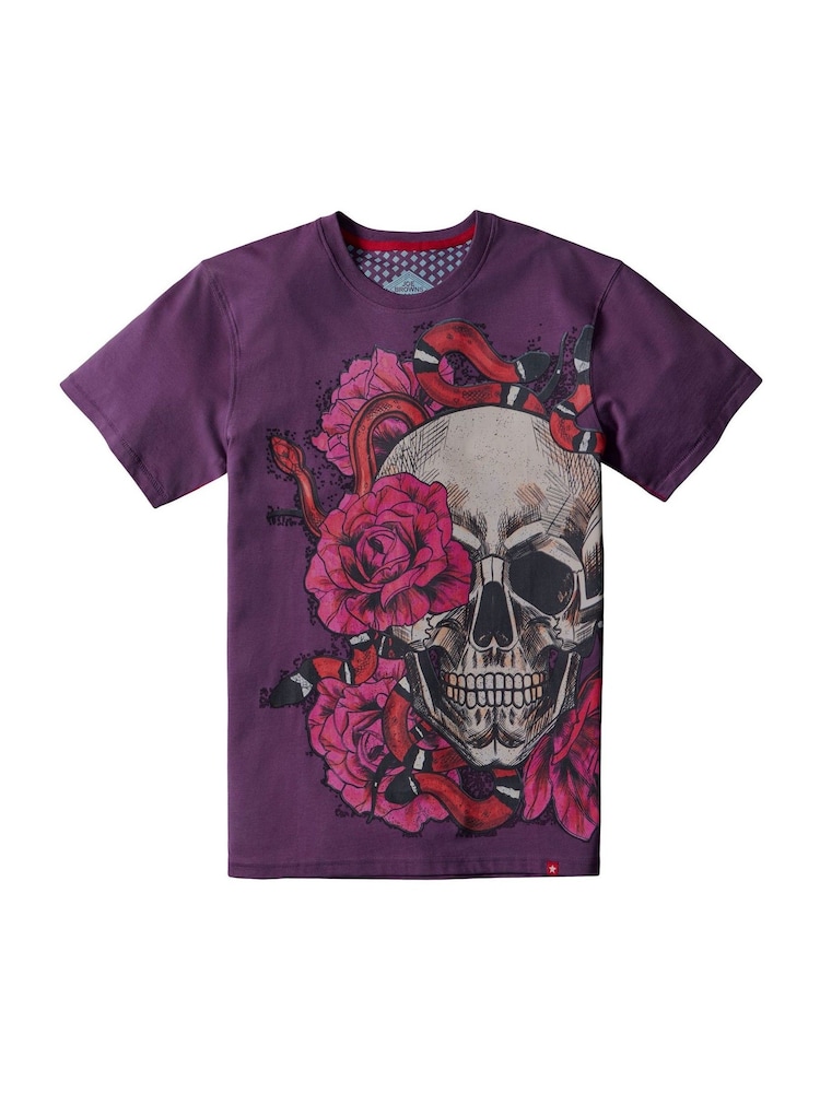 Joe Browns Purple Venom Bloom Skull T-Shirt - Image 5 of 5 Joe Browns Purple Venom Bloom Skull T-Shirt - Image 5 of 5